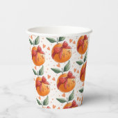 Little Cutie Grapefruit Citrus Sinaasappel Theme Papieren Bekers (Achterkant)