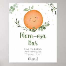 Little Cutie Greenery Baby shower Mam-osa Bar Poster