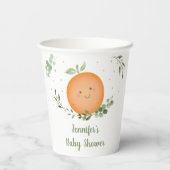 Little Cutie Greenery Baby shower Papieren Bekers (Achterkant)