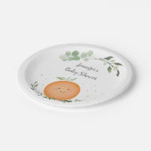 Little Cutie Greenery Baby shower Papieren Bordje (Gekanteld)