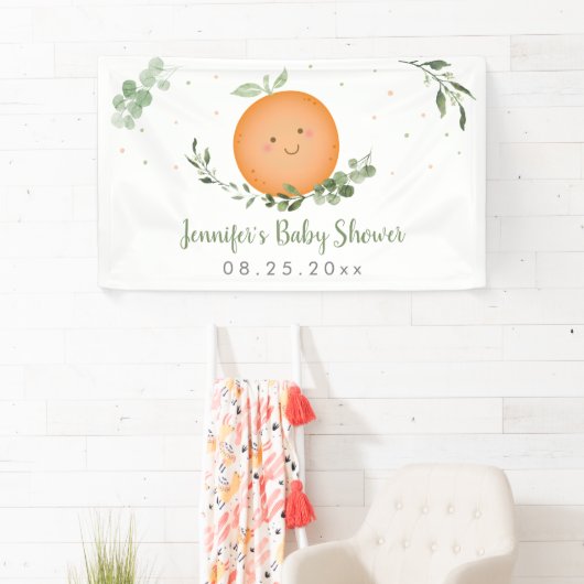 Little Cutie Greenery Baby shower Spandoek (Insitu)