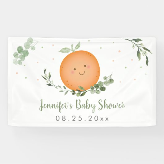Little Cutie Greenery Baby shower Spandoek (Horizontaal)