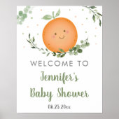 Little Cutie Greenery Baby shower Welcome Poster (Voorkant)