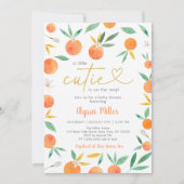 Little Cutie Greenery Gold Baby shower Kaart (Voorkant)