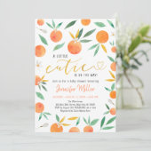 Little Cutie Greenery Gold Baby shower Kaart (Staand voorkant)