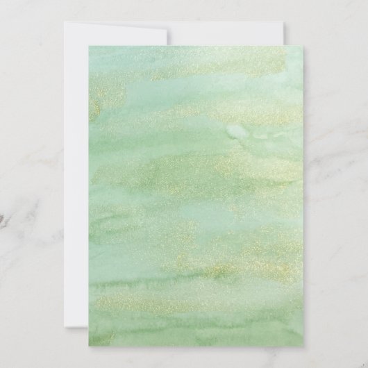 Little Cutie Greenery Gold First Birthday Kaart (Achterkant)