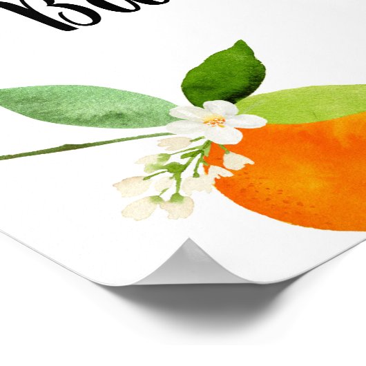 Little Cutie Groen Bloemen Baby shower Welkom Poster (Hoek)