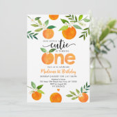 Little Cutie groen bloemen eerste verjaardag Kaart (Staand voorkant)