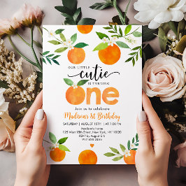 Little Cutie groen bloemen eerste verjaardag Kaart