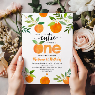 Little Cutie groen bloemen eerste verjaardag Kaart