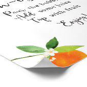 Little Cutie Groen Bloemen Mimosa Bar Teken Poster (Hoek)