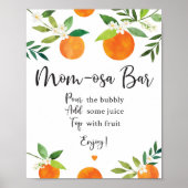 Little Cutie Groen Bloemen Mimosa Bar Teken Poster (Voorkant)