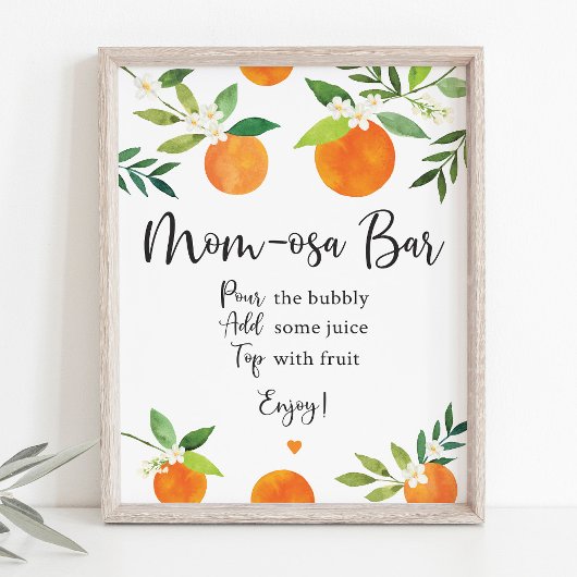 Little Cutie Groen Bloemen Mimosa Bar Teken Poster