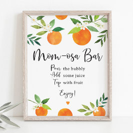 Little Cutie Groen Bloemen Mimosa Bar Teken Poster