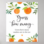 Little cutie groen bloemen raden hoeveel teken poster (Voorkant)