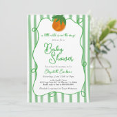 Little Cutie Handgetekende Citrus Sinaasappel Baby Kaart (Staand voorkant)