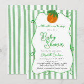 Little Cutie Handgetekende Citrus Sinaasappel Baby Kaart (Voorkant / Achterkant)