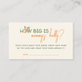 Little Cutie Hoe groot is Mommys Belly Game Kaart Plaatskaartje (Voorkant)