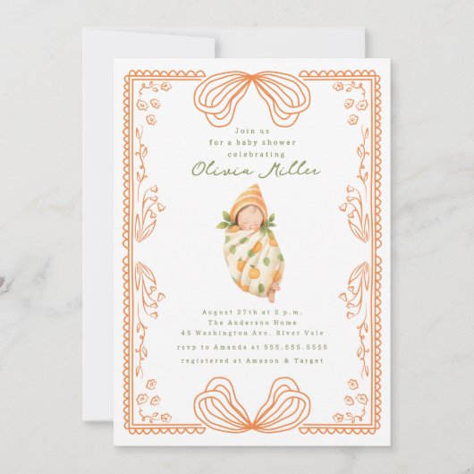 Little Cutie Ingezadeld BabyShower Kaart (Voorkant)