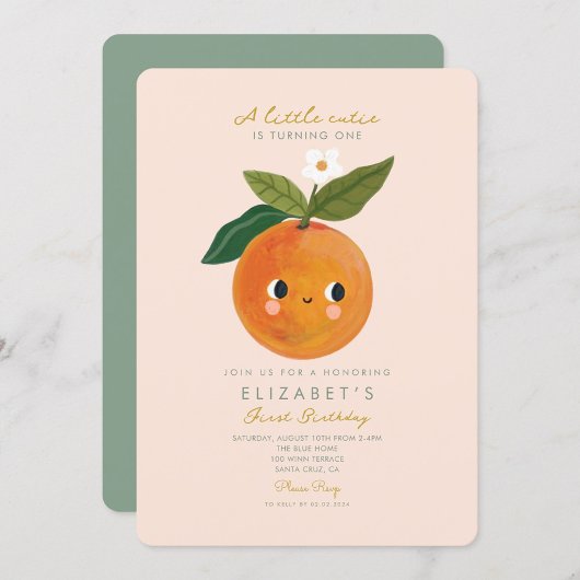 Little Cutie is draaien Een Verjaardag Uitnodiging