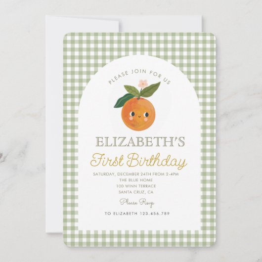 Little Cutie is een Oranje verjaardag aan het word Kaart (Voorkant)