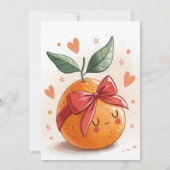 Little Cutie is On the Way Grapefruit Coquette Kaart (Achterkant)