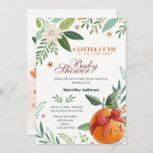 Little Cutie is On the Way Grapefruit Coquette Kaart (Voorkant / Achterkant)