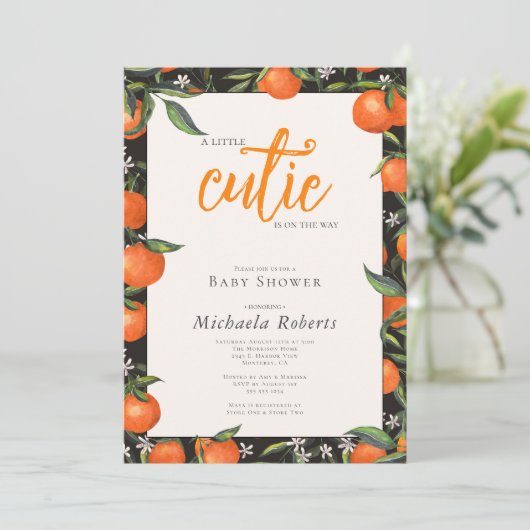 Little Cutie is op de weg Baby shower Kaart (Staand voorkant)