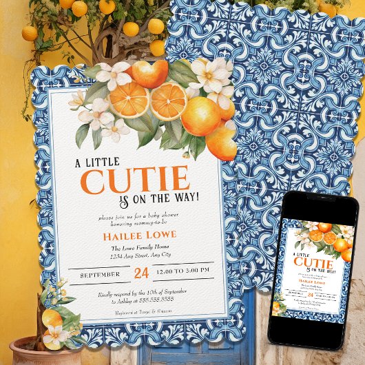 Little Cutie is op de weg bewerkbaar Baby shower Kaart