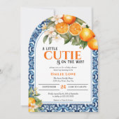 Little Cutie is op de weg bewerkbaar Baby shower Kaart (Voorkant)