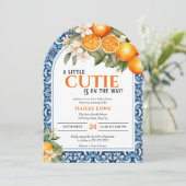 Little Cutie is op de weg bewerkbaar Baby shower Kaart (Staand voorkant)