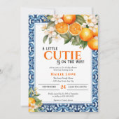 Little Cutie is op de weg bewerkbaar Baby shower Kaart (Voorkant)