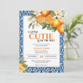 Little Cutie is op de weg bewerkbaar Baby shower Kaart (Staand voorkant)