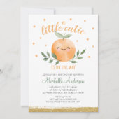 Little Cutie is op weg naar Baby shower Kaart (Voorkant)