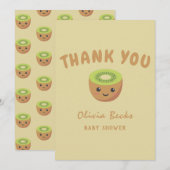 Little Cutie Kiwi Baby shower Bedankkaart (Voorkant / Achterkant)