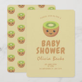 Little Cutie Kiwi Baby shower Kaart (Voorkant / Achterkant)