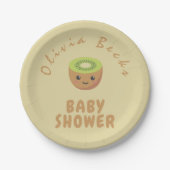 Little Cutie Kiwi Baby shower Papieren Bordje (Voorkant)