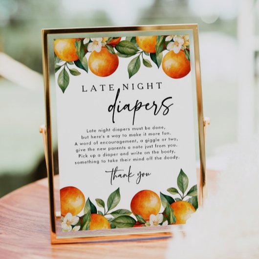 Little cutie late night luiers Baby shower spel Poster