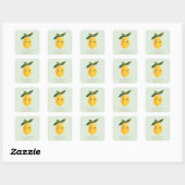 Little Cutie Lemon Baby shower Vierkante Sticker (Vel)