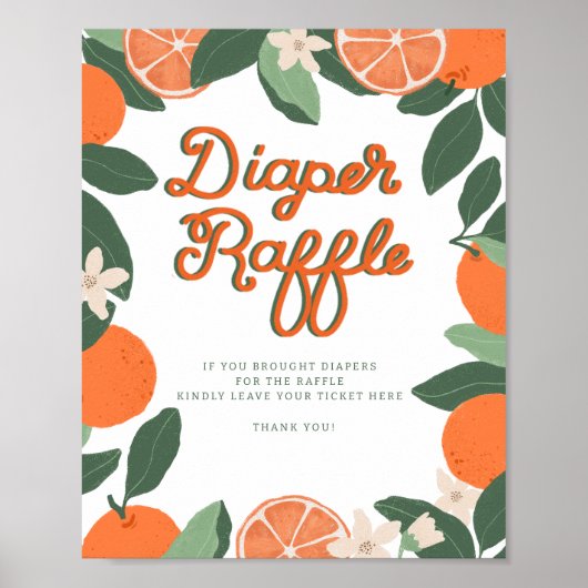 Little Cutie Luier Raffle Teken – Clementine Citru Poster (Voorkant)