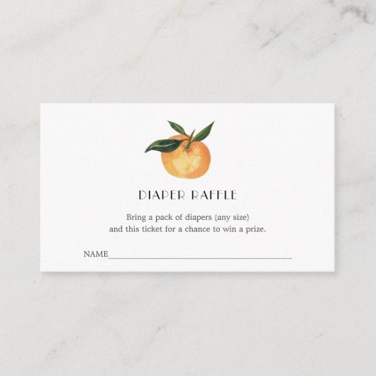 Little Cutie Luier Raffle Ticket voor Baby shower Informatiekaartje (Voorkant)