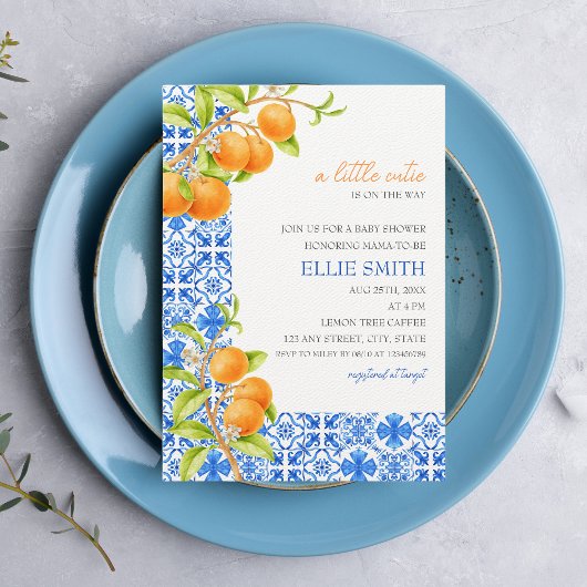 Little Cutie | Mediterraan Baby shower van citrusv Kaart