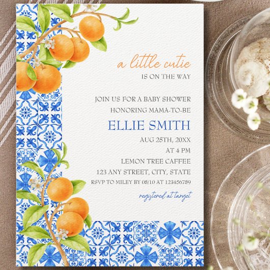 Little Cutie | Mediterraan Baby shower van citrusv Kaart