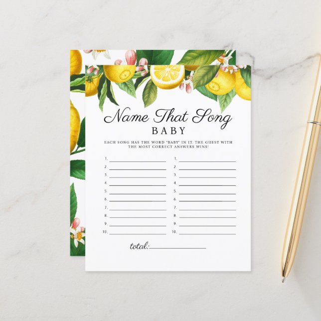 Little cutie naam dat nummer Baby shower spel (Voorkant / Achterkant in situ)