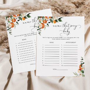 Little cutie Name dat lied baby shower game