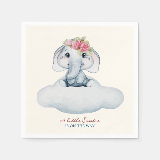 Little Cutie Olifant Baby shower servetten (Voorkant)