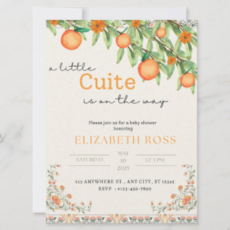 Little Cutie On The Way Baby Shower Uitnodiging