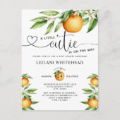 Little Cutie on the Way Waterverf Baby shower Briefkaart (Voorkant)