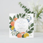 Little Cutie op de Way Boy Baby shower Uitnodiging (Staand voorkant)