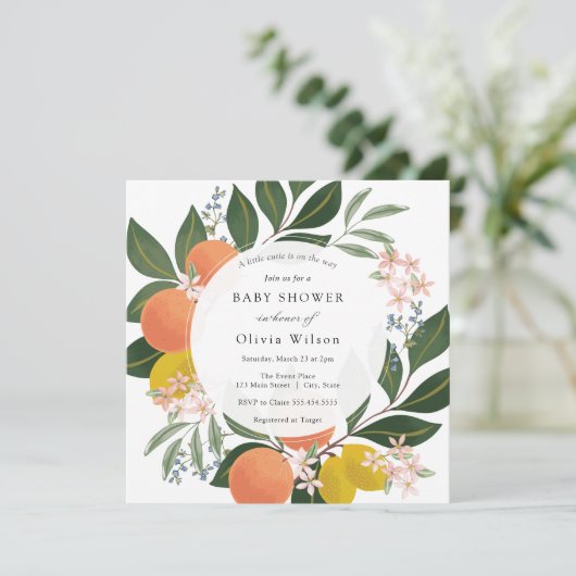 Little Cutie op de weg Baby shower Uitnodiging (Staand voorkant)